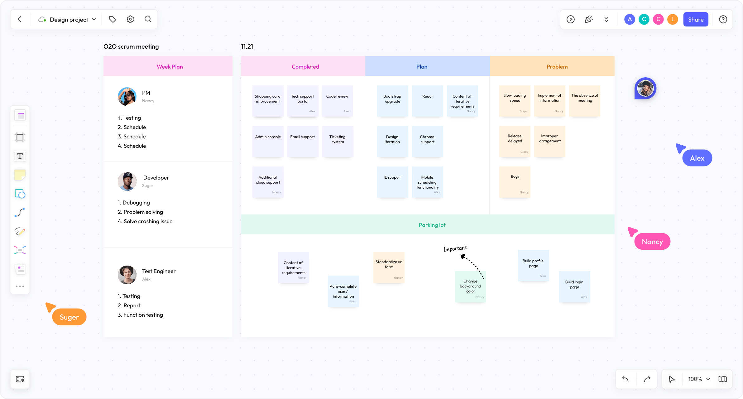 daily scrum board template