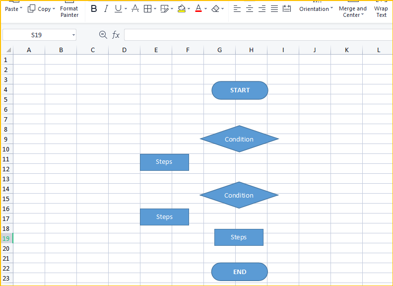WPS Excelでフローチャートを作成する手順3