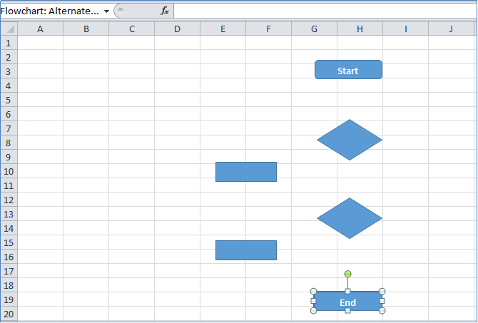 Microsoft Excelでフローチャートを作成する手順3