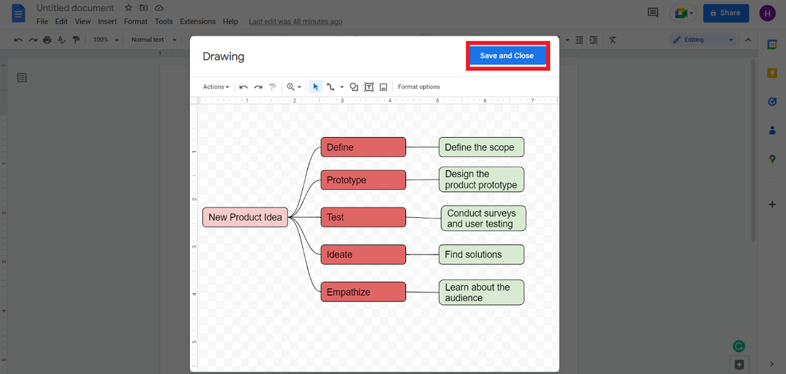 customize google doc mind map