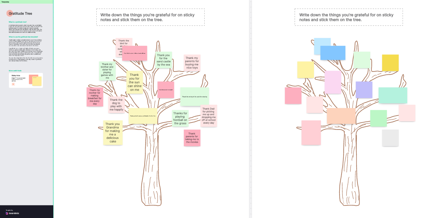 Free Printable Gratitude Tree Template: Drawing Online with Example