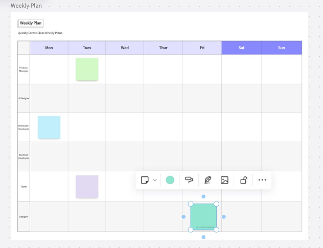 Boardmix weekly plan template