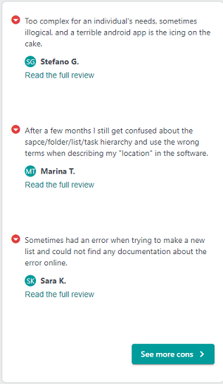 clickup user reviews