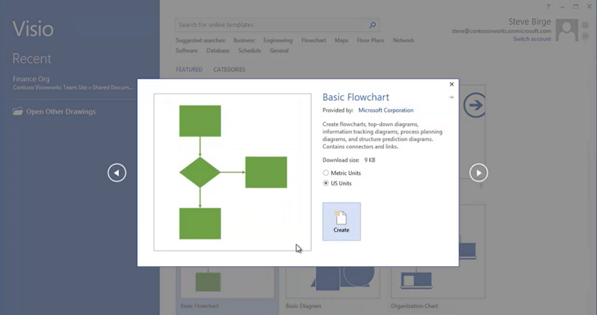 create a shape in visio