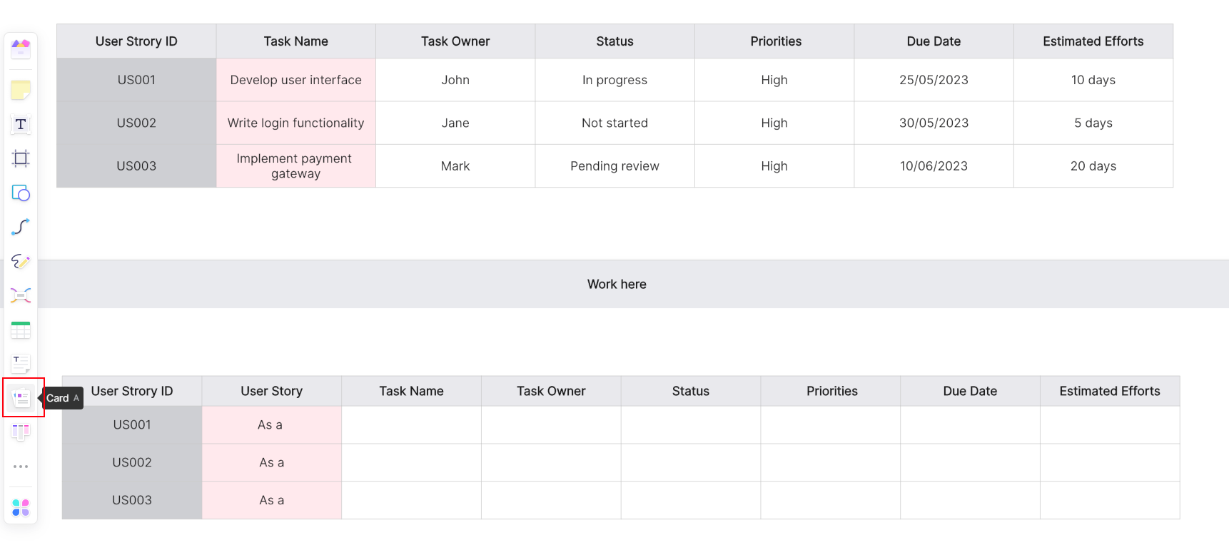 create product backlog with Boardmix