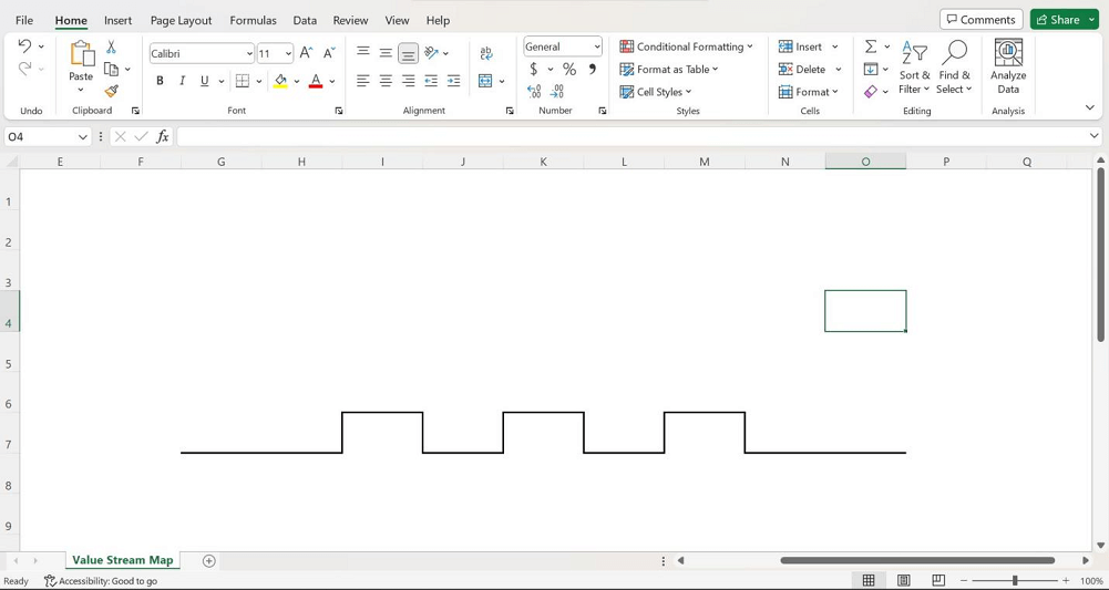 draw value stream map in excel
