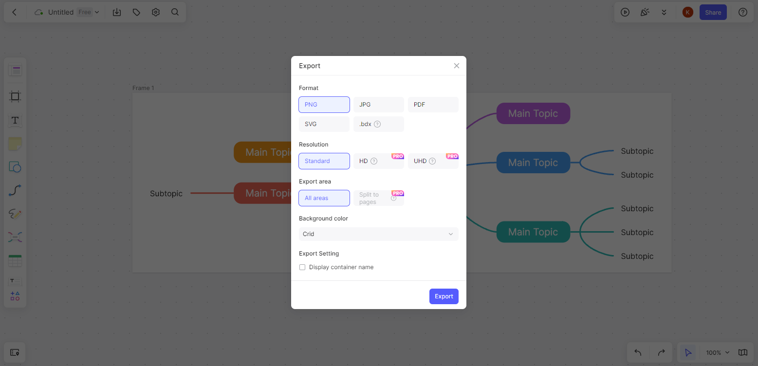 export mind map boardmix