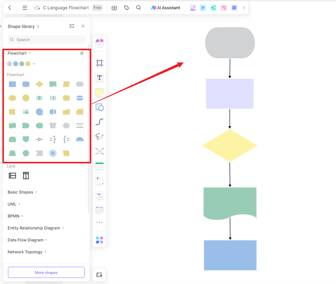 how-to-make-a-c-language-flowchart-in-boardmix-step-3