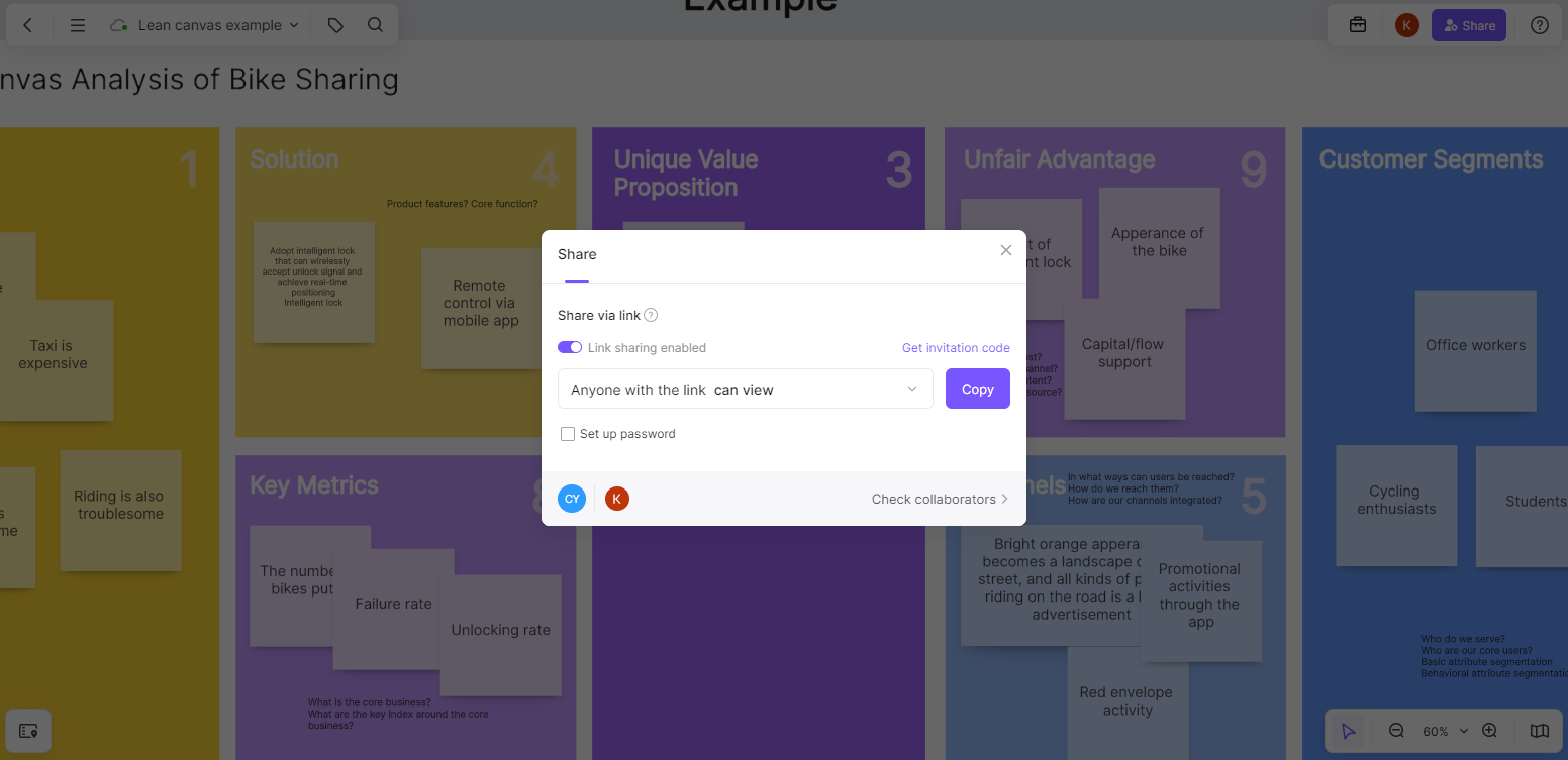 lean model canvas share