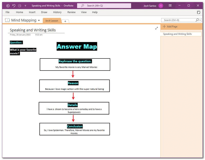 onenote adding braches