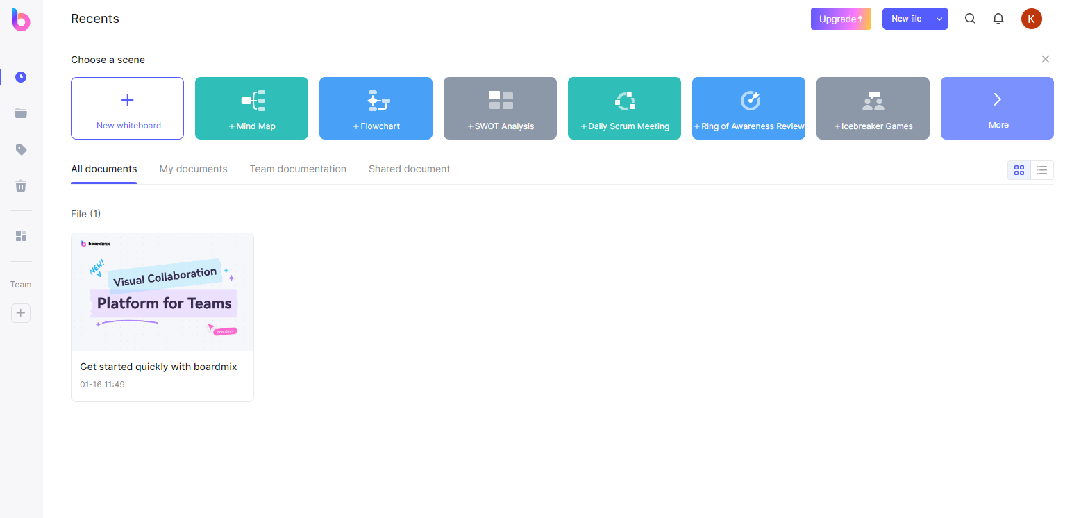 select flowchart from boardmix home page