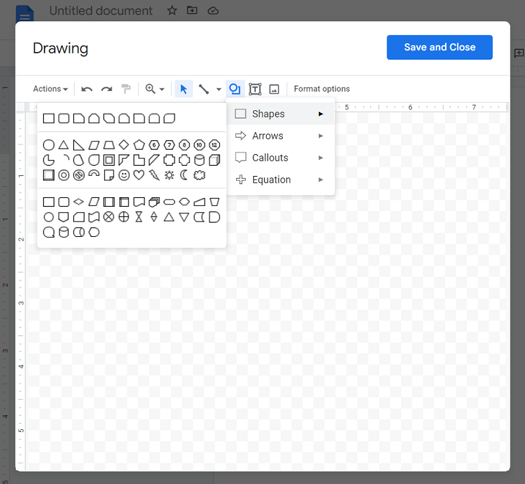 select shape tools