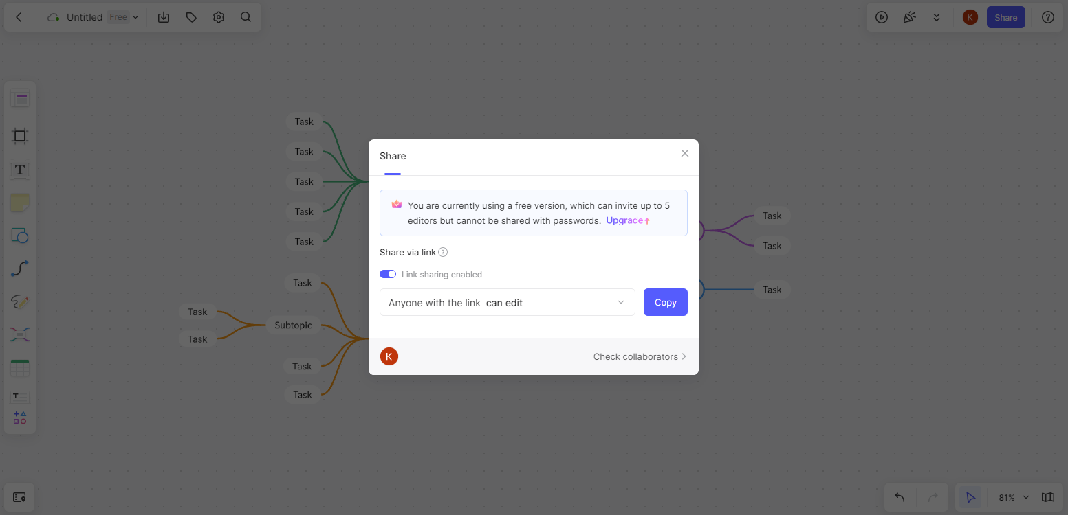 share mind map boardmix