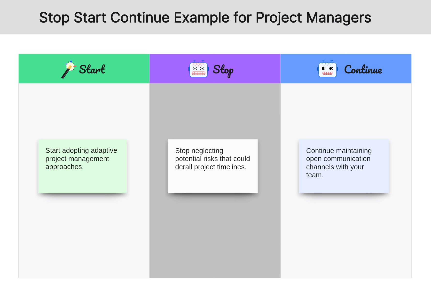 start-stop-continue-example-for-project-managers