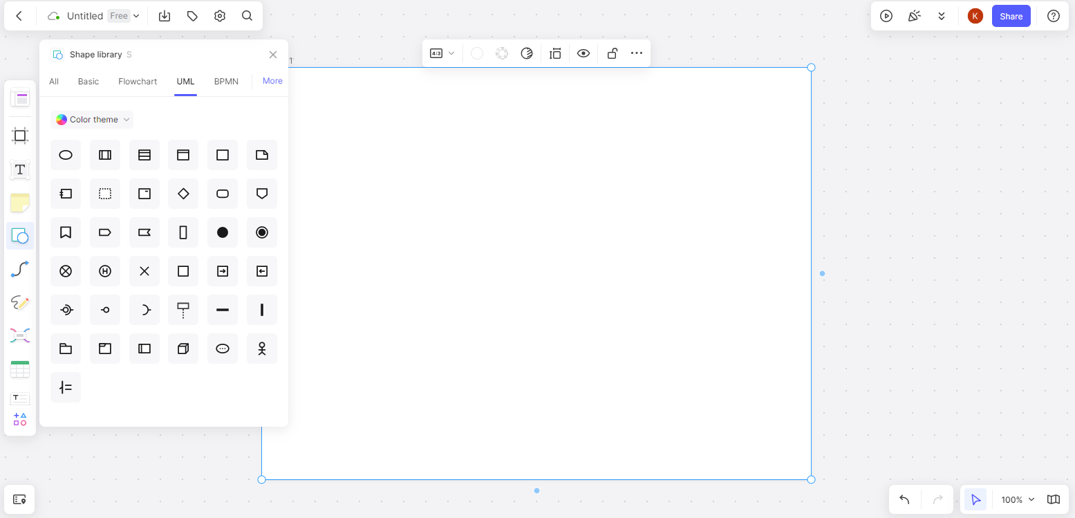 state diagram shape library Boardmix