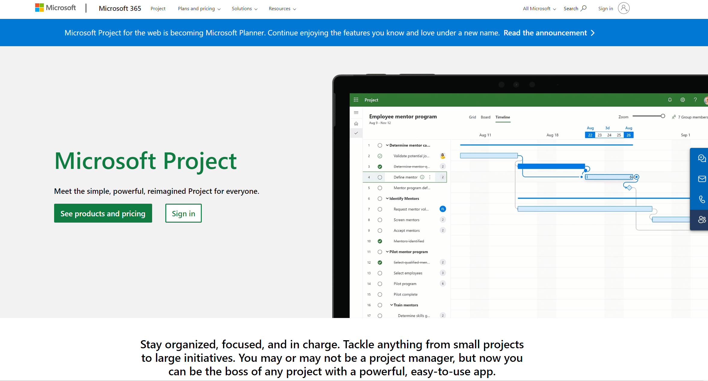 프로젝트 포트폴리오 관리 도구 Microsoft Project