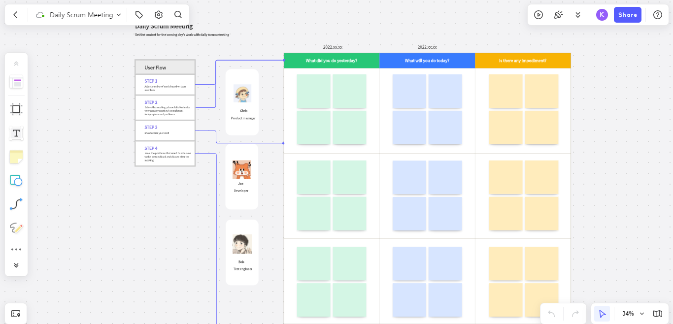 use scrum template in Boardmix