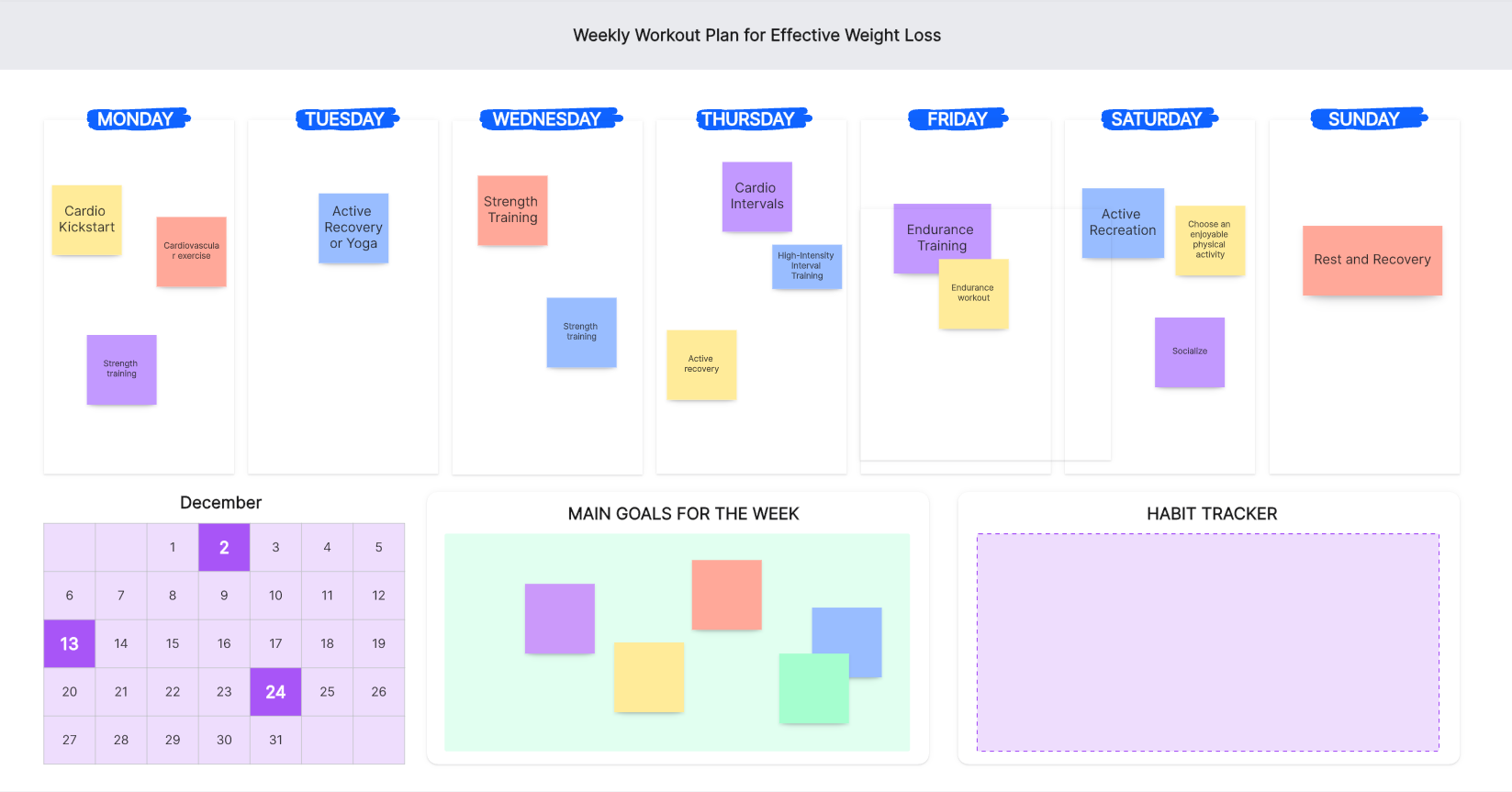 A Comprehensive Weekly Workout Plan for Effective Weight Loss