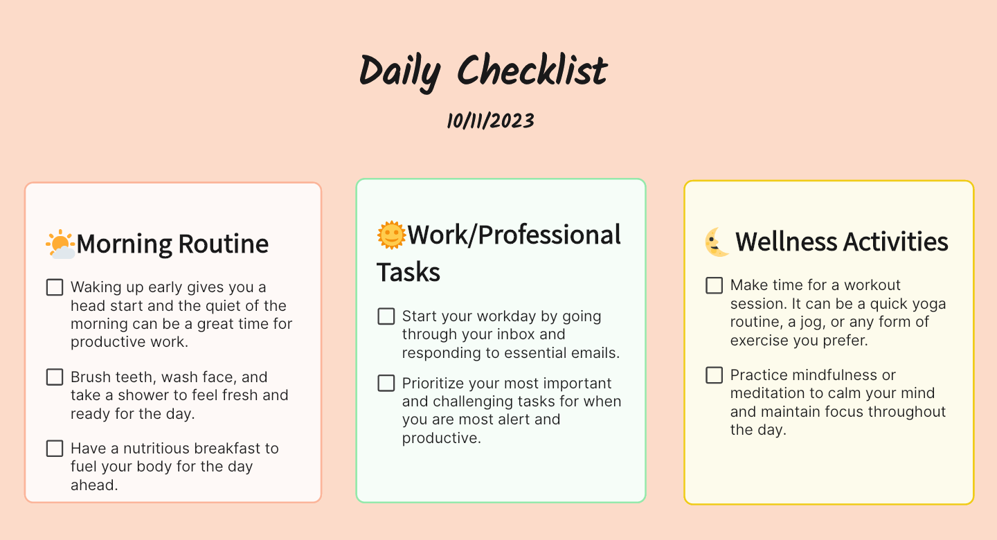 daily checklist what is a daily checklist