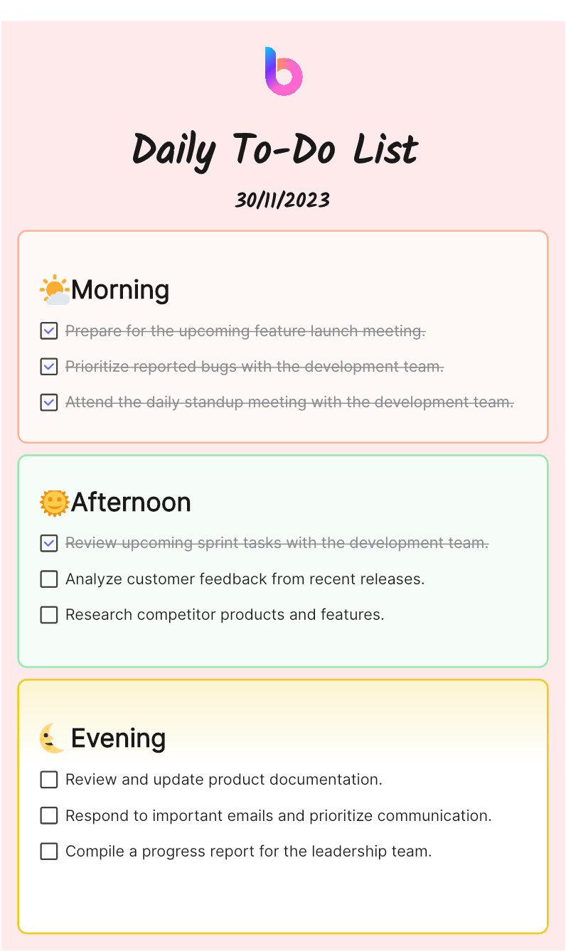 Daily To Do List