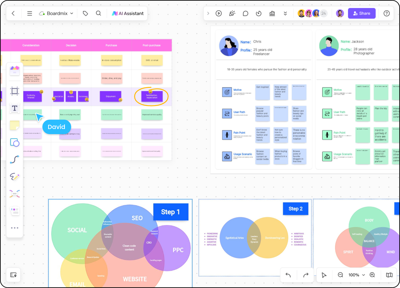 Infinite canvas for integrated context and visuals