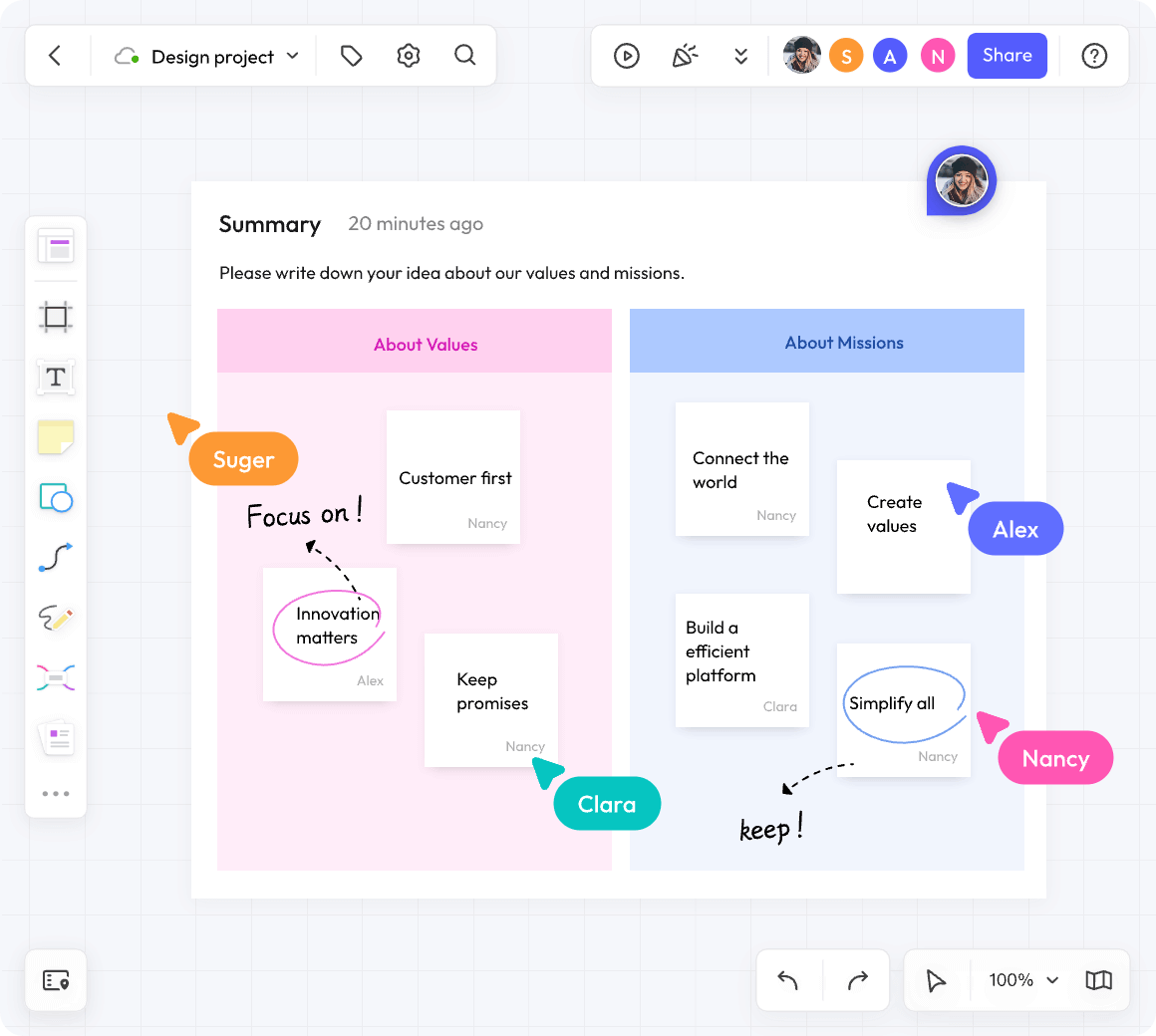 Map Out & Organize Ideas on Infinite Canvas