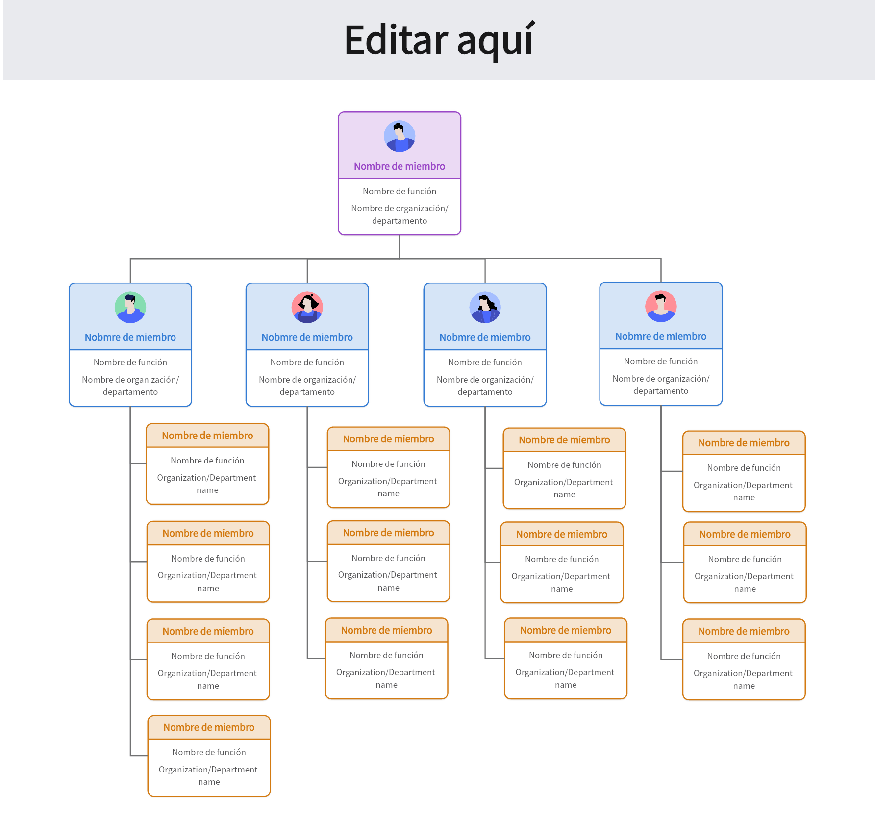 personalizar su organigrama funcional