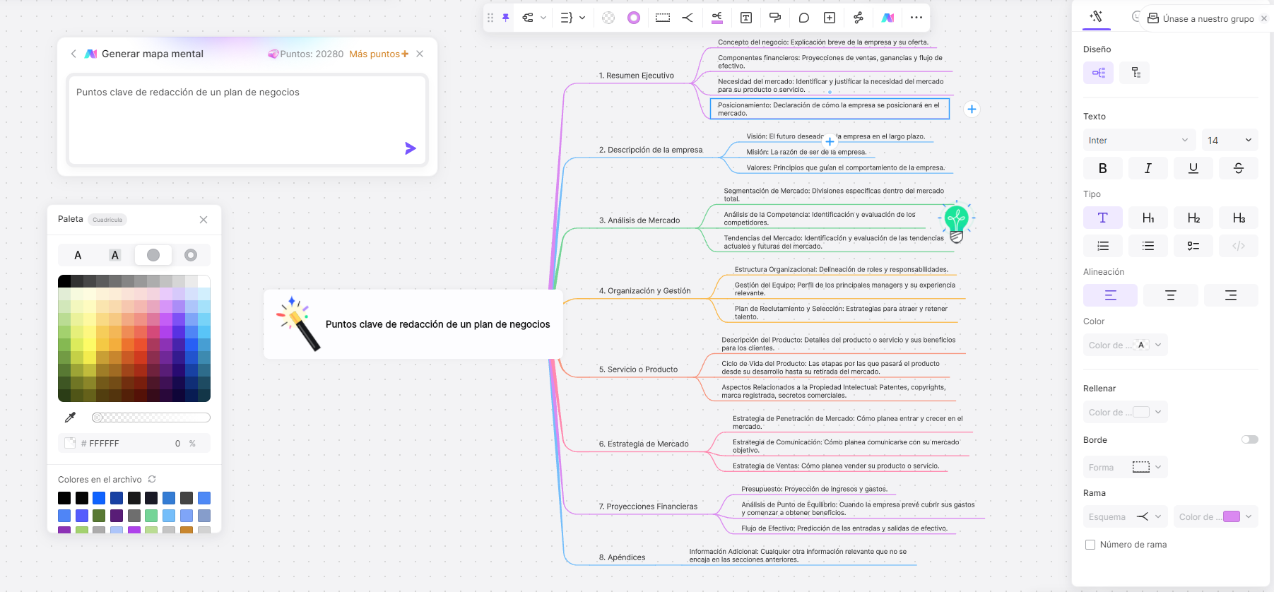  refinar el mapa mental generado por la IA 