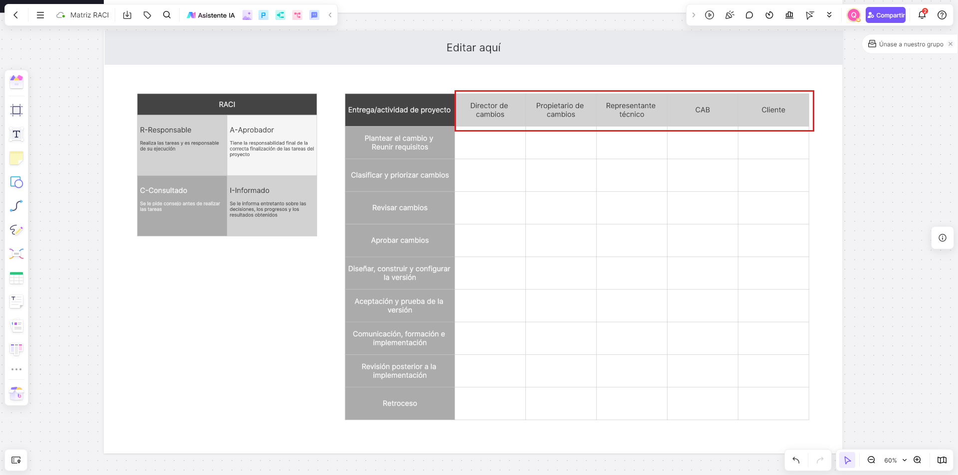 enumerar las tareas del proyecto