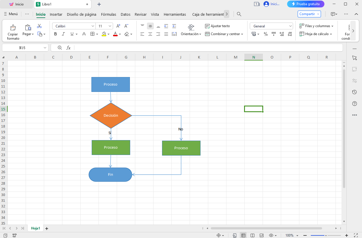 plantilla de excel de diagrama de flujo