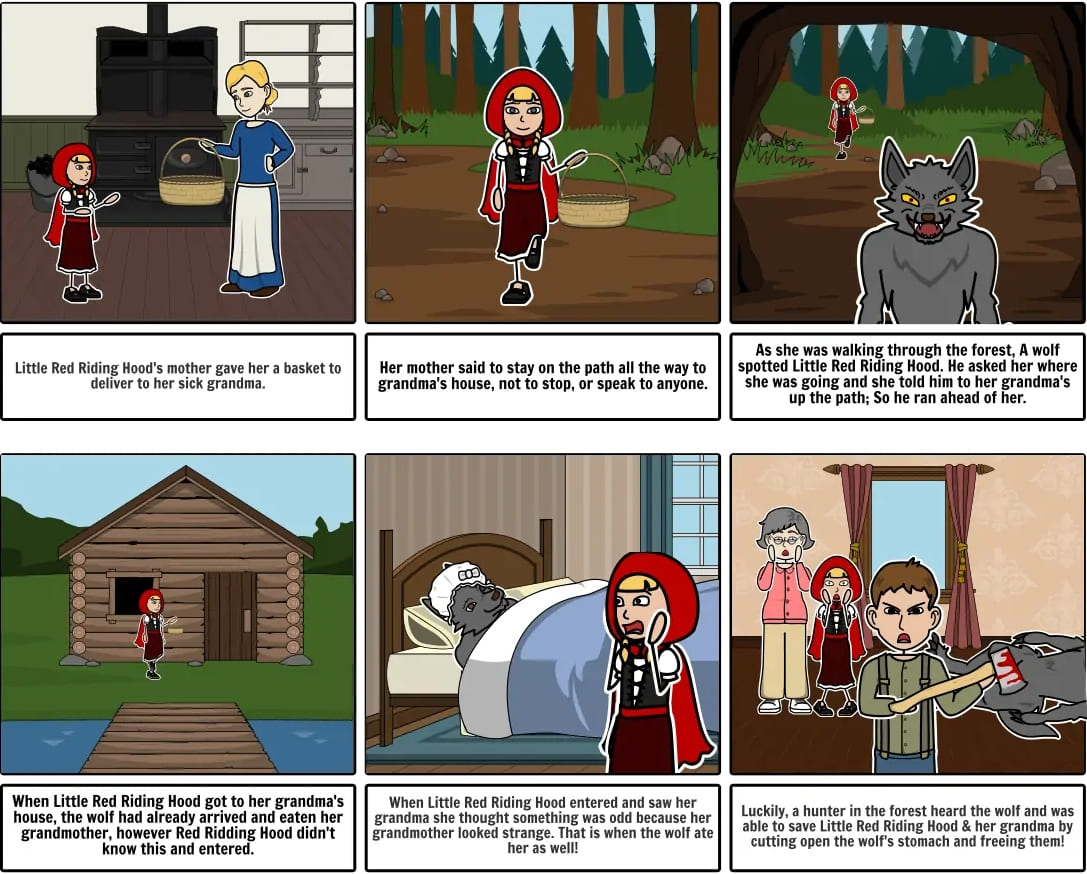 Little Red Riding Hood Storyboard Example