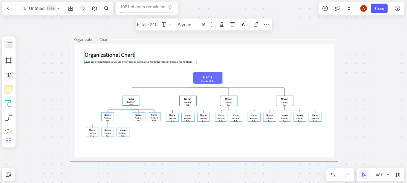 editable object diagram in Boardmix