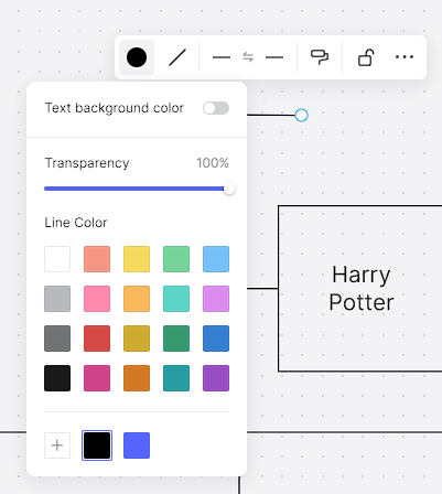 색상 변경 팝업 메뉴