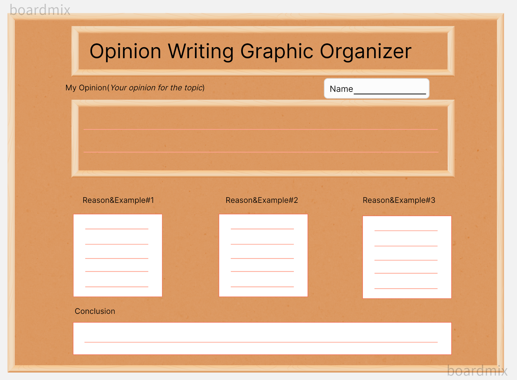 Creating Opinion Writing Graphic Organizer on Boardmix for Free