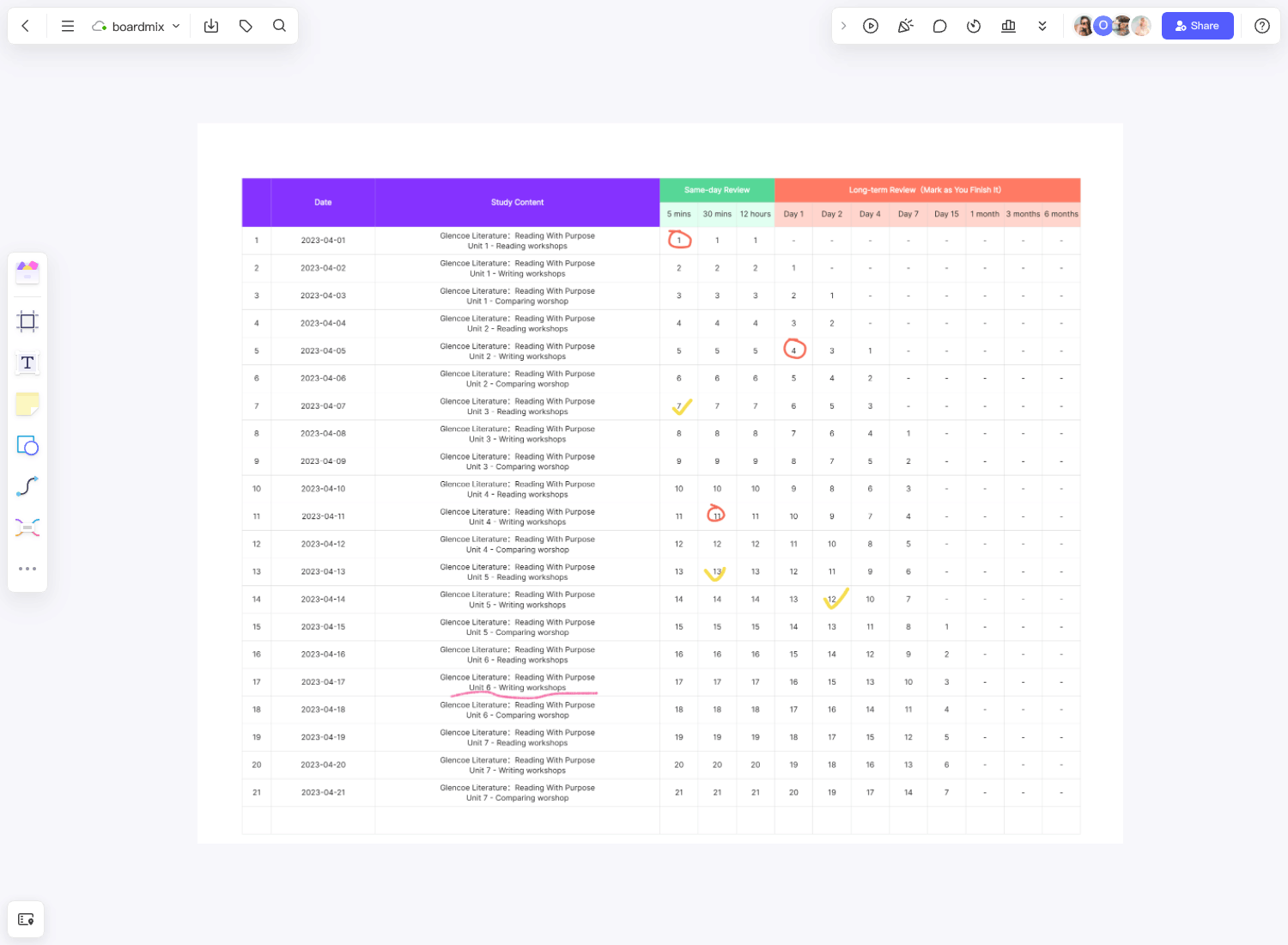 Ebbinghaus Forgetting Curve - 21 Day Schedule Template