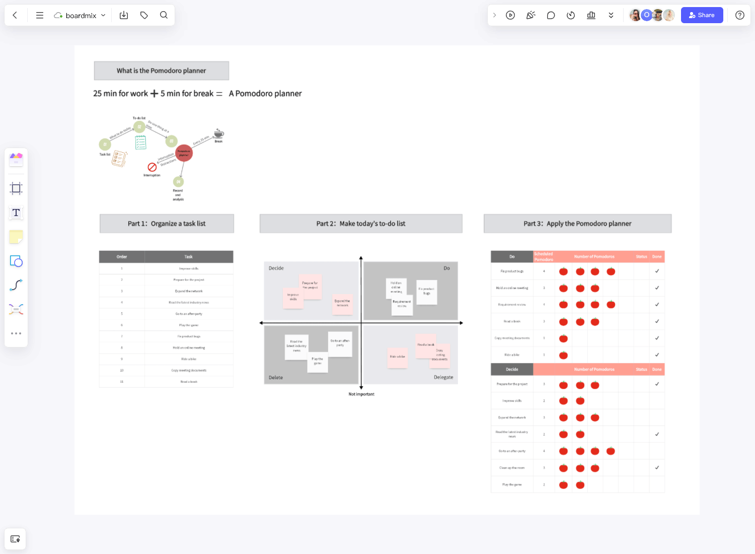 Pomodoro Planner Template