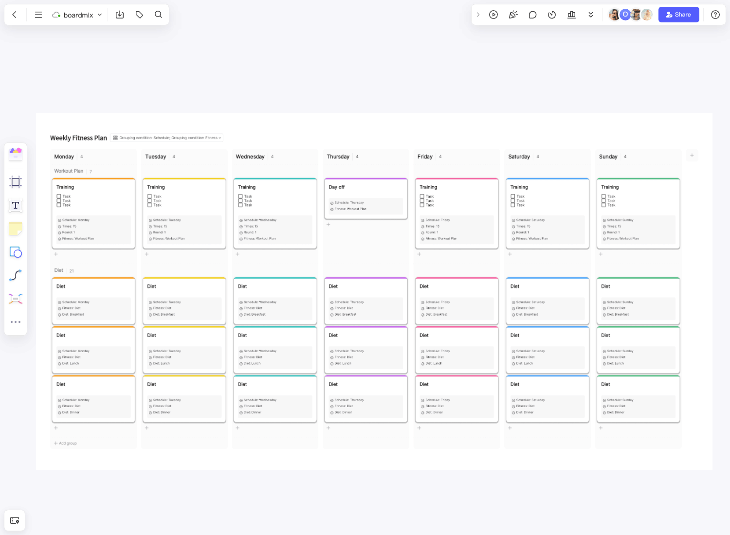 Plantilla de plan de entrenamiento semanal