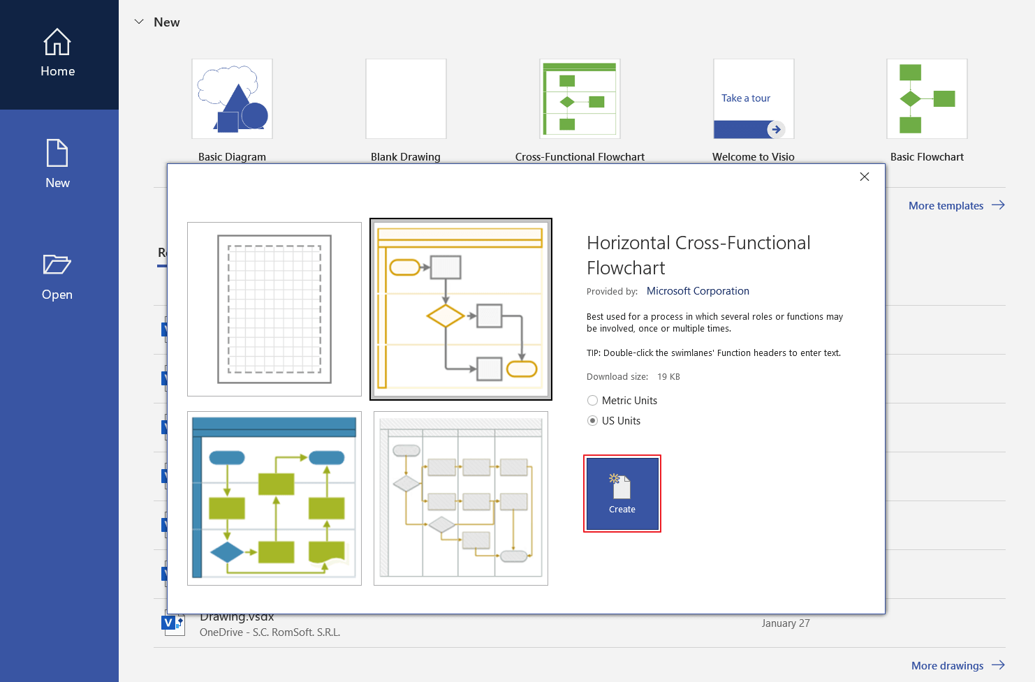 Select the Cross-Functional Flowchart Template