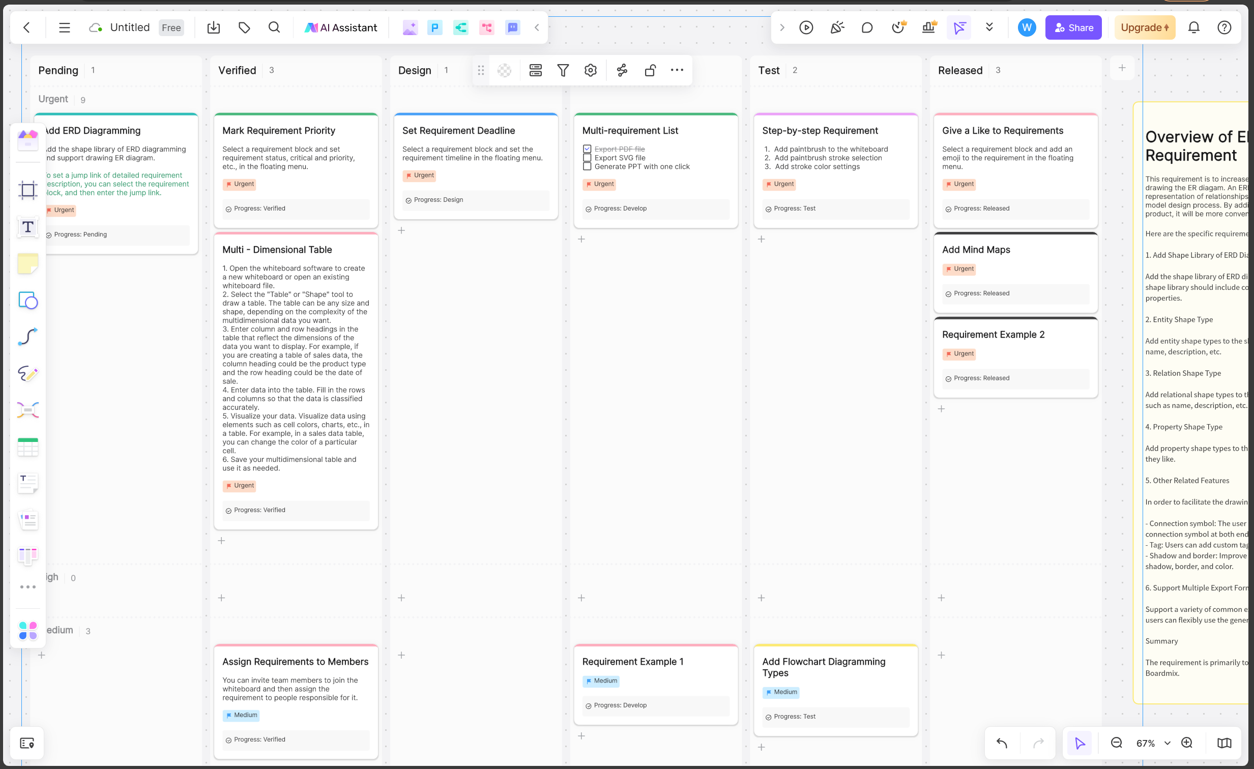 kanban whiteboard